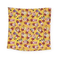 Cartoon Xmas Characters Pattern Square Tapestry (small)