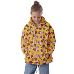 Cartoon Xmas Characters Pattern Kids  Oversized Hoodie