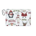 Christmas Characters Pattern, Xmas Backgrounds Canvas Cosmetic Bag (Medium) View1