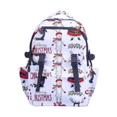 Christmas Characters Pattern, Xmas Backgrounds Carry-on Double Buckle Travel Backpack by kyorashop23