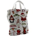 Christmas Characters Pattern, Xmas Backgrounds Canvas Messenger Bag View2