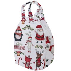 Christmas Characters Pattern, Xmas Backgrounds Travel Backpack by kyorashop23