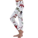 Christmas Characters Pattern, Xmas Backgrounds Kids  Lightweight Velour Classic Yoga Leggings View2