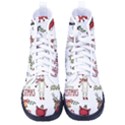 Christmas Characters Pattern, Xmas Backgrounds Kid s High-Top Canvas Sneakers View1