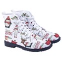 Christmas Characters Pattern, Xmas Backgrounds Kid s High-Top Canvas Sneakers View3