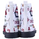 Christmas Characters Pattern, Xmas Backgrounds Kid s High-Top Canvas Sneakers View4