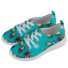 Christmas Decorations Blue Xmas Background Women s Lightweight Sports Shoes by kyorashop23