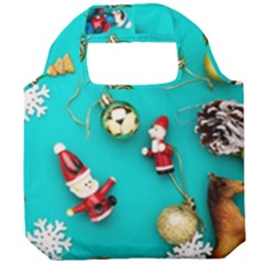 Christmas Decorations Blue Xmas Background Foldable Grocery Recycle Bag by kyorashop23