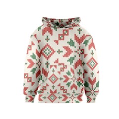 Christmas Texture, New Year, Red-green Christmas Ornament Texture Kids  Pullover Hoodie