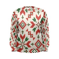 Christmas Texture, New Year, Red-green Christmas Ornament Texture Women s Sweatshirt