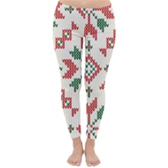 Christmas Texture, New Year, Red-green Christmas Ornament Texture Classic Winter Leggings