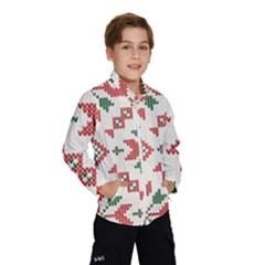 Christmas Texture, New Year, Red-green Christmas Ornament Texture Kids  Windbreaker