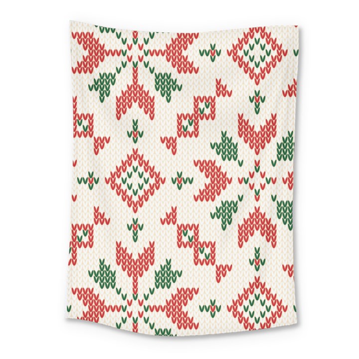 Christmas Texture, New Year, Red-green Christmas Ornament Texture Medium Tapestry