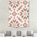 Christmas Texture, New Year, Red-green Christmas Ornament Texture Medium Tapestry View2