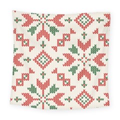 Christmas Texture, New Year, Red-green Christmas Ornament Texture Square Tapestry (large)