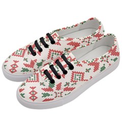 Christmas Texture, New Year, Red-green Christmas Ornament Texture Women s Classic Low Top Sneakers by kyorashop23