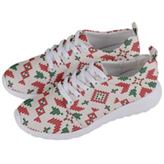 Christmas Texture, New Year, Red-green Christmas Ornament Texture Men s Lightweight Sports Shoes by kyorashop23