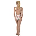 Christmas Texture, New Year, Red-green Christmas Ornament Texture High Leg Strappy Swimsuit View2