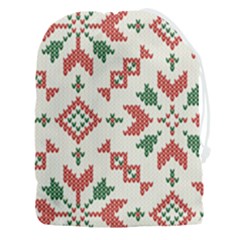 Christmas Texture, New Year, Red-green Christmas Ornament Texture Drawstring Pouch (3xl) by kyorashop23