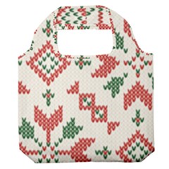 Christmas Texture, New Year, Red-green Christmas Ornament Texture Premium Foldable Grocery Recycle Bag by kyorashop23