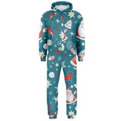 Christmas, Decorative, Desenho, Pattern Hooded Jumpsuit (men)