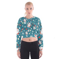 Christmas, Decorative, Desenho, Pattern Cropped Sweatshirt