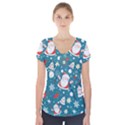 Christmas, Decorative, Desenho, Pattern Short Sleeve Front Detail Top View1