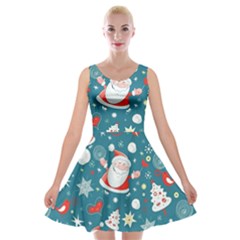 Christmas, Decorative, Desenho, Pattern Velvet Skater Dress