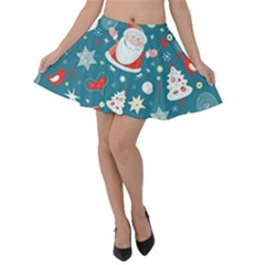 Christmas, Decorative, Desenho, Pattern Velvet Skater Skirt