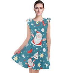 Christmas, Decorative, Desenho, Pattern Tie Up Tunic Dress by kyorashop23