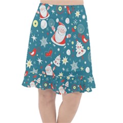 Christmas, Decorative, Desenho, Pattern Fishtail Chiffon Skirt by kyorashop23