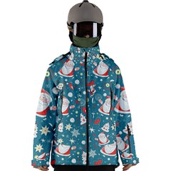 Christmas, Decorative, Desenho, Pattern Men s Zip Ski And Snowboard Waterproof Breathable Jacket