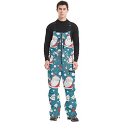 Christmas, Decorative, Desenho, Pattern Men s Front Zip Ski And Snowboard Bib Pants