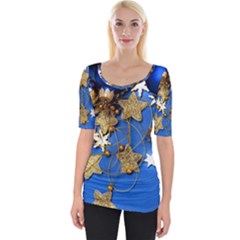 Merry Christmas, Baubles Wide Neckline T-shirt