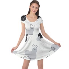 Mickey Mouse, Black, Classic, Cute, Disne Cap Sleeve Dress