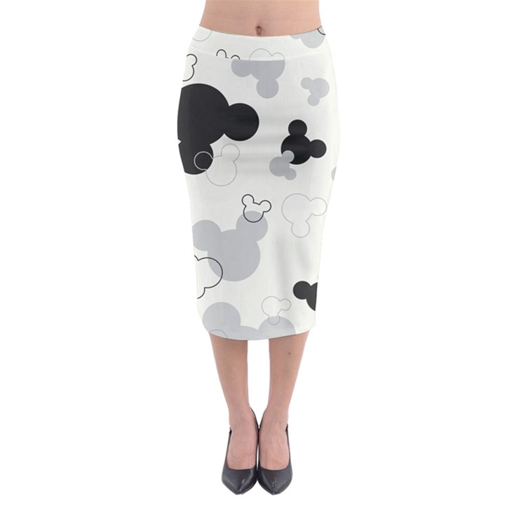 Mickey Mouse, Black, Classic, Cute, Disne Midi Pencil Skirt