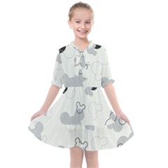 Mickey Mouse, Black, Classic, Cute, Disne Kids  All Frills Chiffon Dress