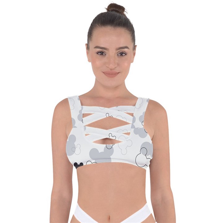 Mickey Mouse, Black, Classic, Cute, Disne Bandaged Up Bikini Top