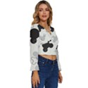 Mickey Mouse, Black, Classic, Cute, Disne Long Sleeve V-Neck Top View3