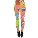 Owls Pattern, Abstract, Art, Desenho Capri Leggings  View2