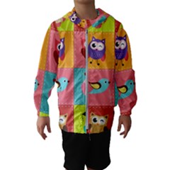 Owls Pattern, Abstract, Art, Desenho Kids  Hooded Windbreaker