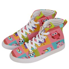 Owls Pattern, Abstract, Art, Desenho Men s Hi-top Skate Sneakers by kyorashop23