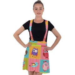 Owls Pattern, Abstract, Art, Desenho Velvet Suspender Skater Skirt by kyorashop23