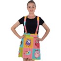 Owls Pattern, Abstract, Art, Desenho Velvet Suspender Skater Skirt View1