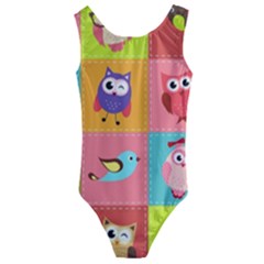 Owls Pattern, Abstract, Art, Desenho Kids  Cut-out Back One Piece Swimsuit by kyorashop23