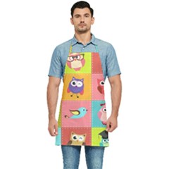 Owls Pattern, Abstract, Art, Desenho Kitchen Apron by kyorashop23