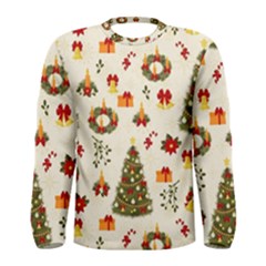 Christmas Pattern, Pattern, Christmas, Trees Men s Long Sleeve T-shirt