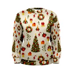 Christmas Pattern, Pattern, Christmas, Trees Women s Sweatshirt