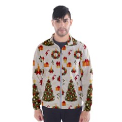 Christmas Pattern, Pattern, Christmas, Trees Men s Windbreaker