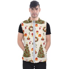 Christmas Pattern, Pattern, Christmas, Trees Men s Puffer Vest